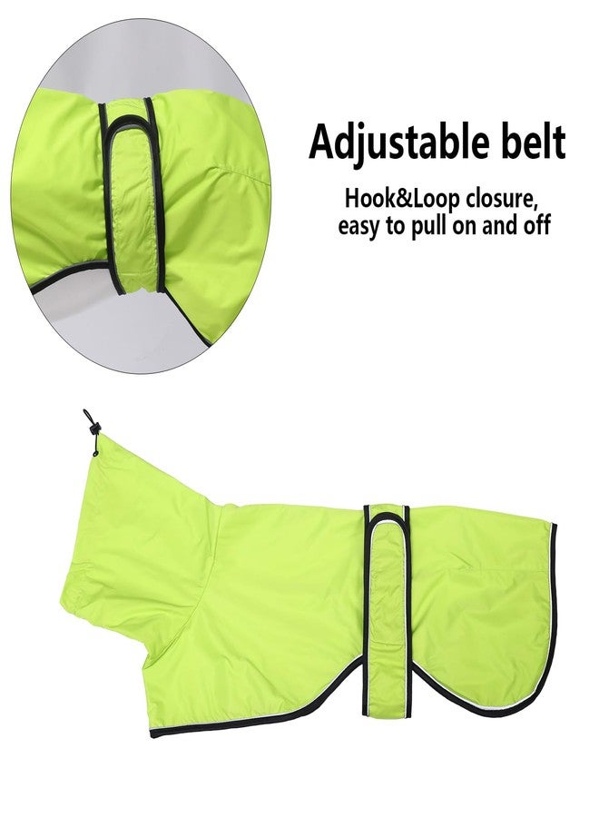 Morezi Greyhound Whippet Raincoat Waterproof with Reflective Stripe high Neck fit for Italian Greyhounds Whippets Long Back Breeds - Light Green - S - Image 4